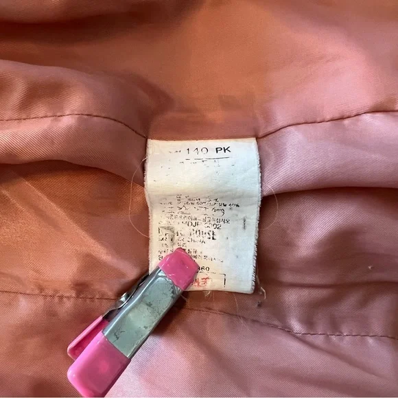 Basic House Korean Down Pink Puffer Fur Trim Hood Parka Jacket Size Small AS-IS - Picture 10 of 16